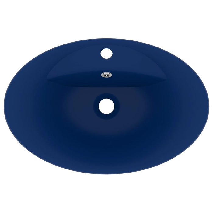 Роскошная раковина Overflow Oval Matt Dark Blue 58.5x39 см Керамика