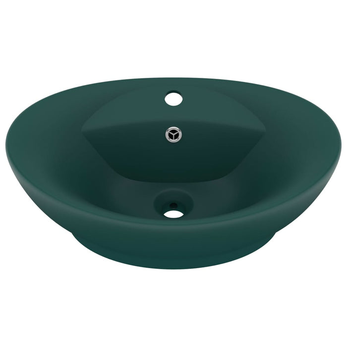 Роскошная раковина Overflow Oval Matt Dark Green 58.5x39 см Керамика