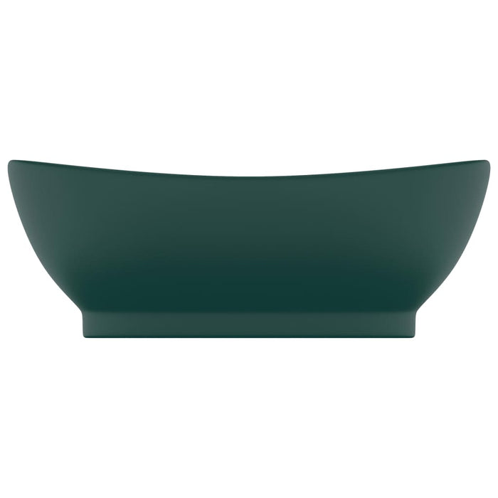 Роскошная раковина Overflow Oval Matt Dark Green 58.5x39 см Керамика