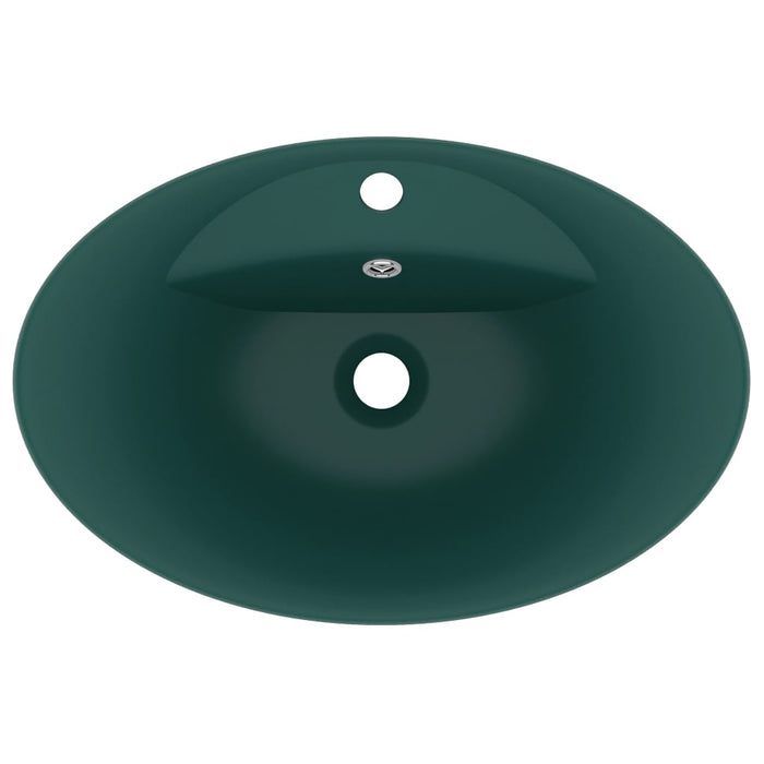 Роскошная раковина Overflow Oval Matt Dark Green 58.5x39 см Керамика