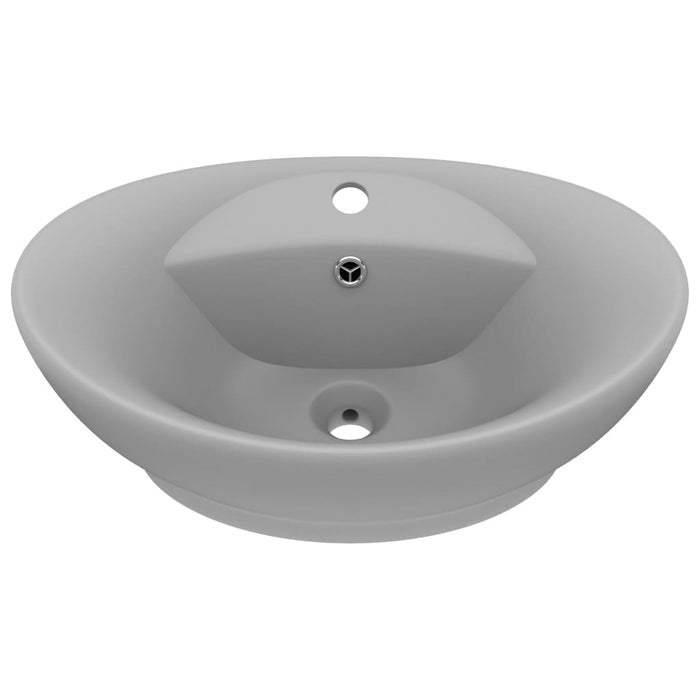 Роскошная раковина Overflow Oval Matt Light Grey 58.5x39 см Керамика