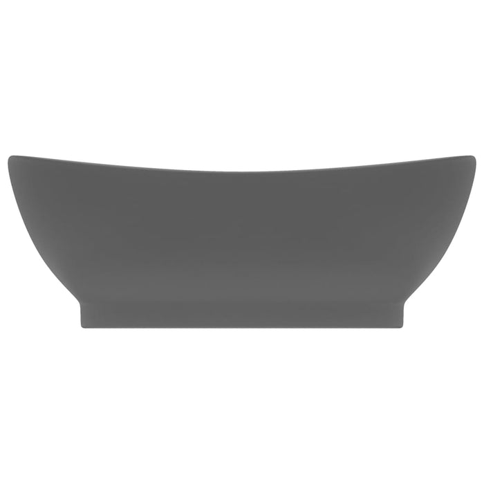 Роскошная раковина Overflow Oval Matt Dark Grey 58.5x39 см Керамика