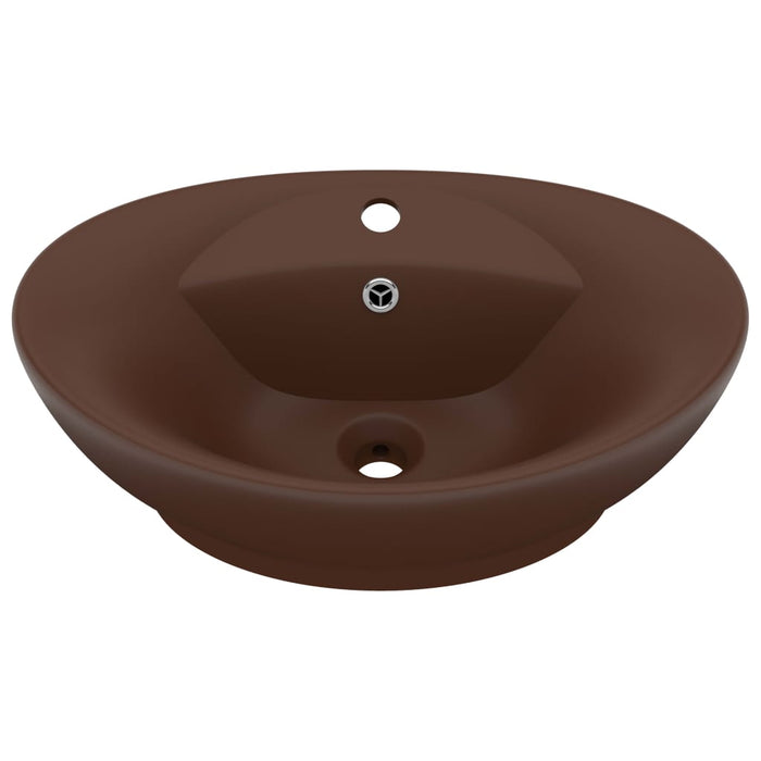 Роскошная раковина Overflow Oval Matt Dark Brown 58.5x39 см Керамика