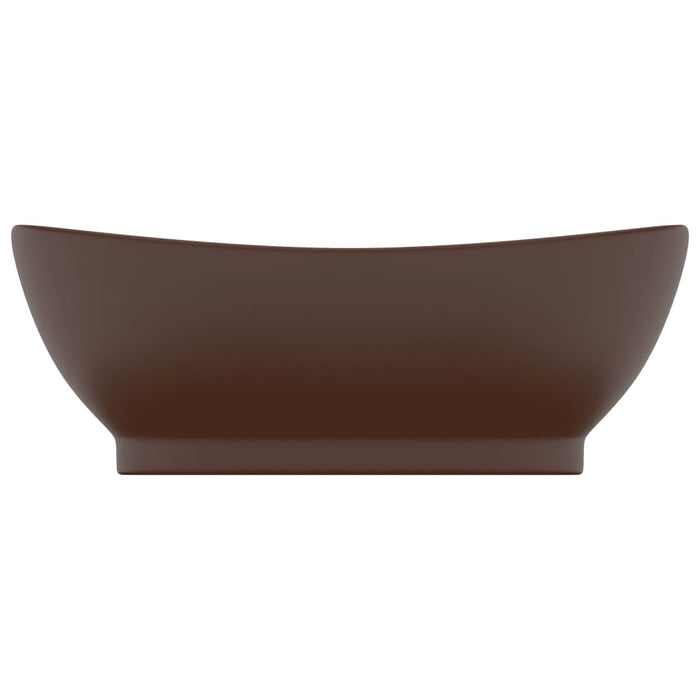 Роскошная раковина Overflow Oval Matt Dark Brown 58.5x39 см Керамика