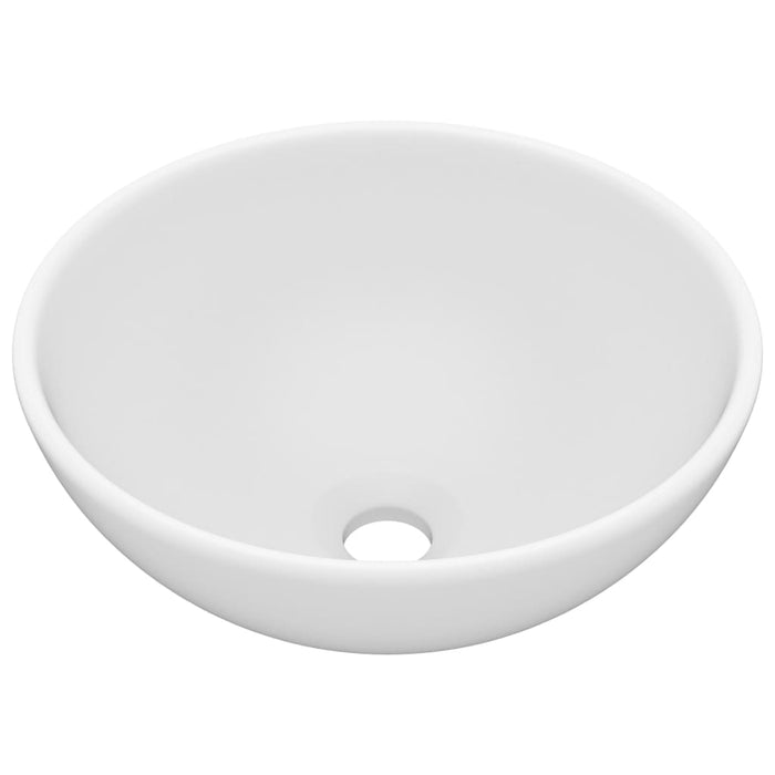 Luxury Bathroom Basin Round Matt White 32.5x14 cm Ceramic