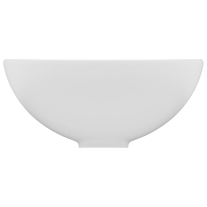 Luxury Bathroom Basin Round Matt White 32.5x14 cm Ceramic