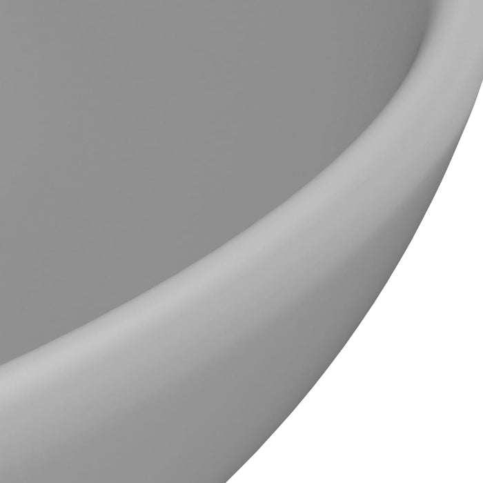 Luxury Bathroom Basin Round Matt Light Grey 32.5x14 cm Ceramic