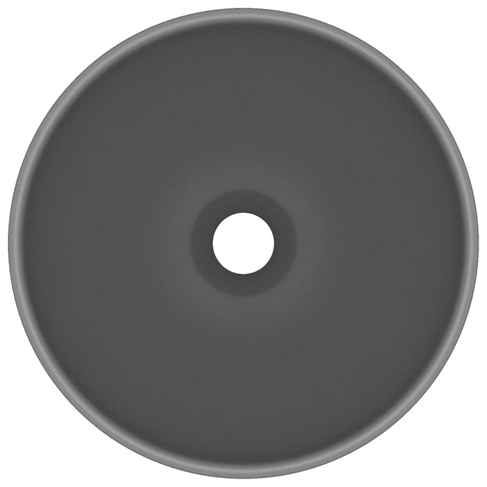 Luxury Bathroom Basin Round Matt Dark Grey 32.5x14 cm Ceramic