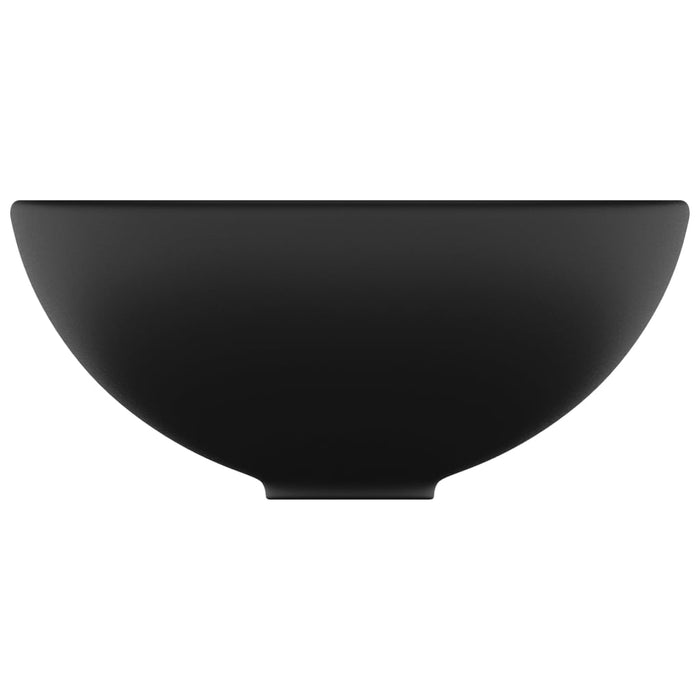 Luxury Bathroom Basin Round Matt Black 32.5x14 cm Ceramic