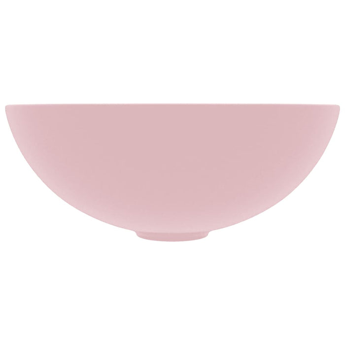 Bathroom Sink Ceramic Matt Pink Round