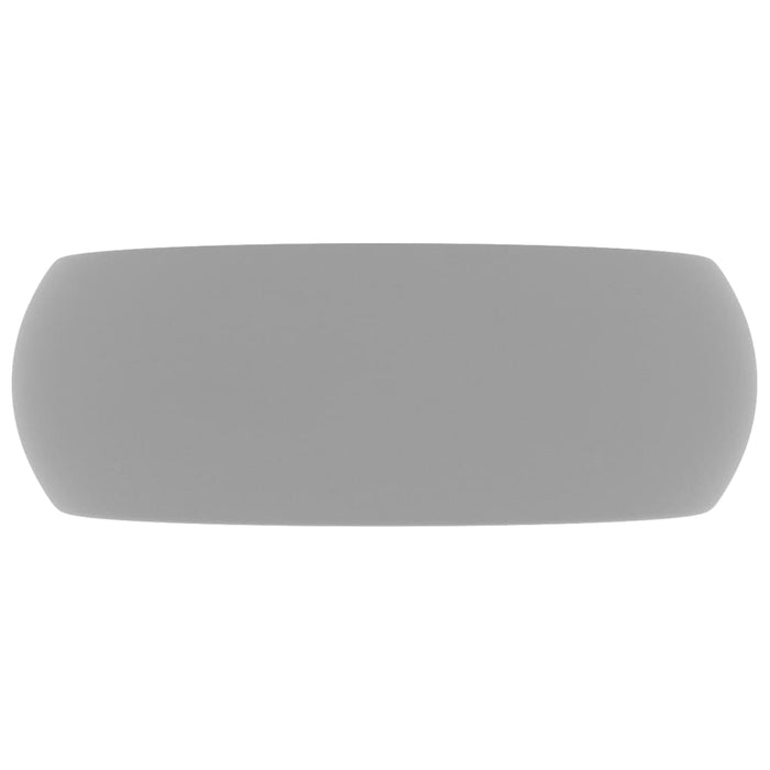 Luxury Wash Basin Round Matt Light Grey 40x15 cm Ceramic