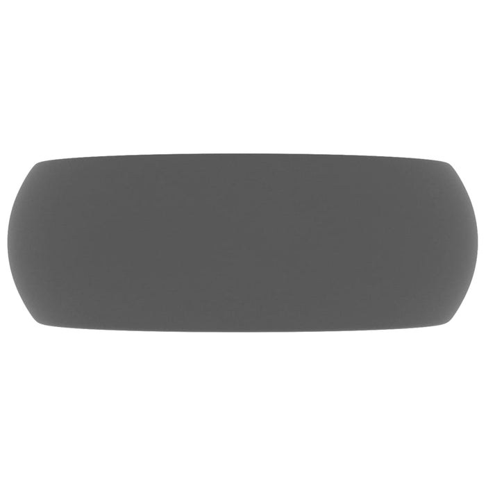 Luxury Wash Basin Round Matt Dark Grey 40x15 cm Ceramic