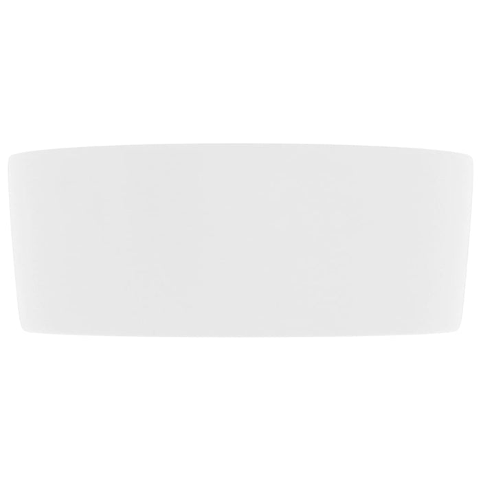 Luxury Wash Basin Round Matt White 40x15 cm Ceramic