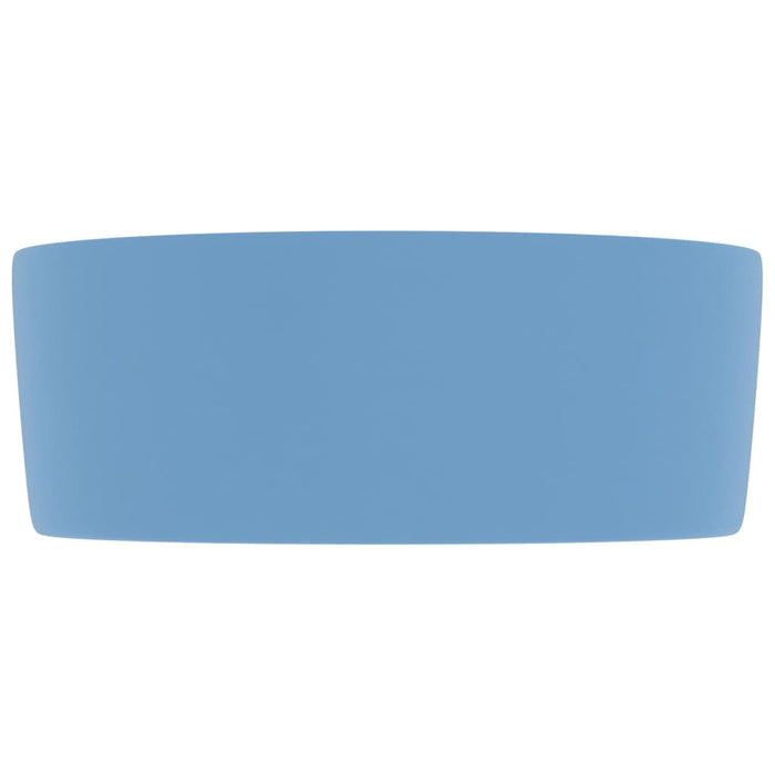 Luxury Wash Basin Round Matt Light Blue 40x15 cm Ceramic