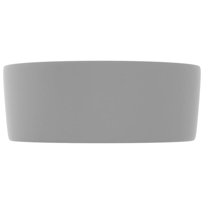 Luxury Wash Basin Round Matt Light Grey 40x15 cm Ceramic