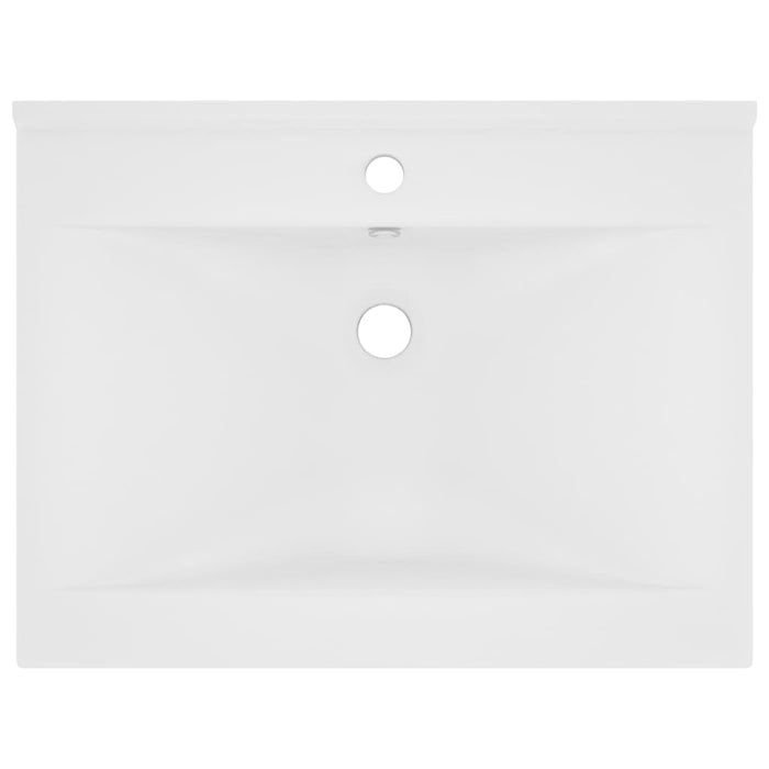 Luxury Basin with Faucet Hole Matt White 60x46 cm Ceramic