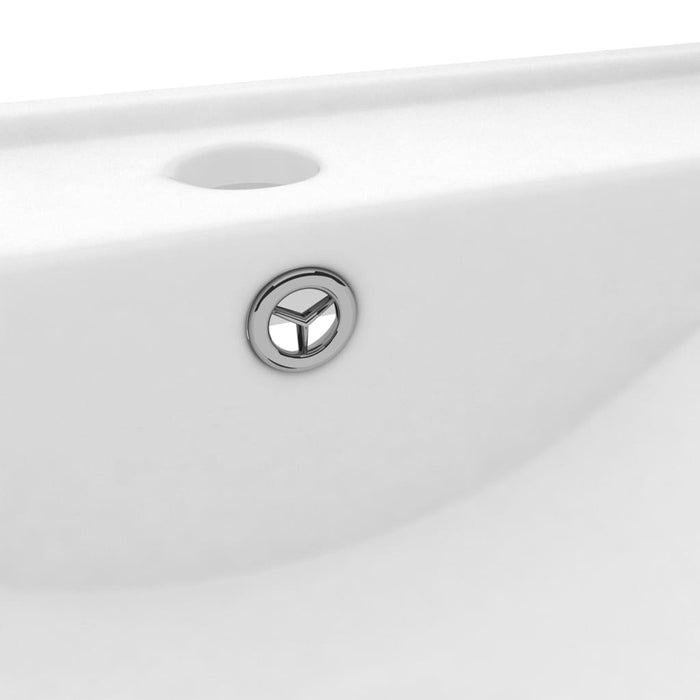 Luxury Basin with Faucet Hole Matt White 60x46 cm Ceramic