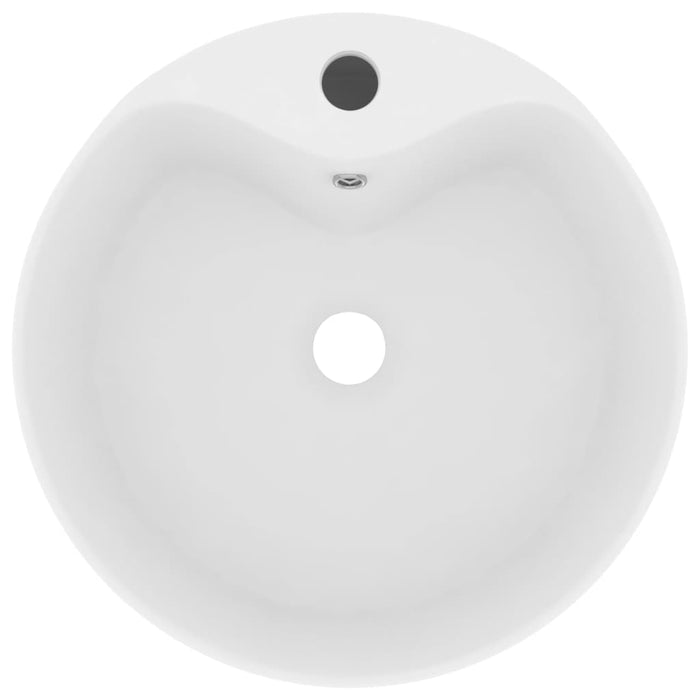 Luxury Wash Basin with Overflow Matt White 36x13 cm Ceramic