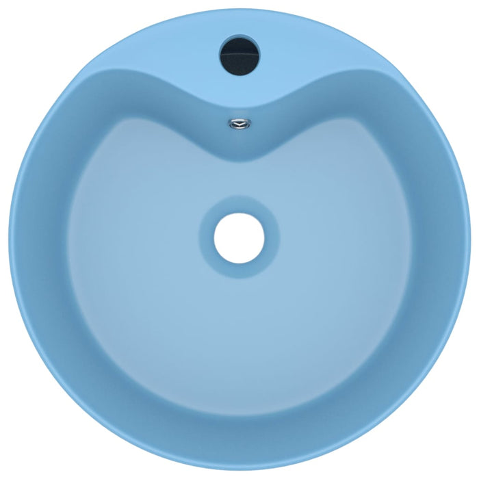 Luxury Wash Basin with Overflow Matt Light Blue 36x13 cm Ceramic