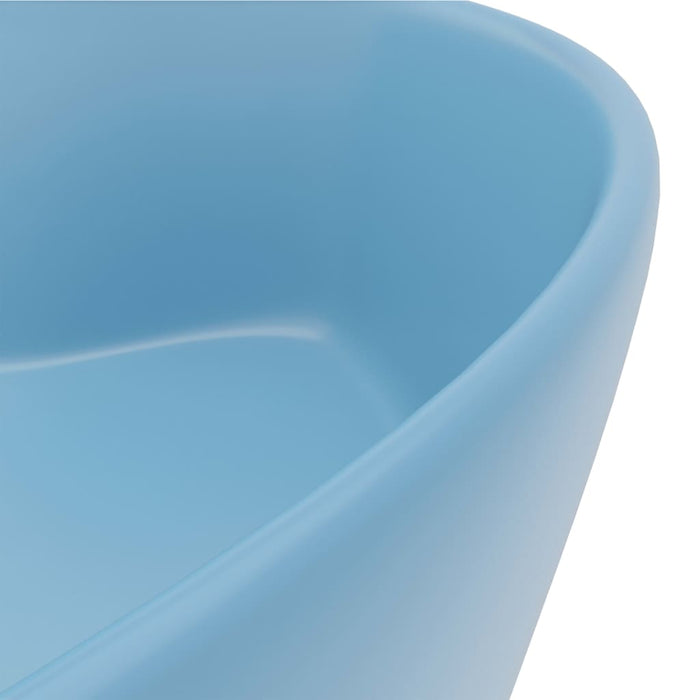 Luxury Wash Basin with Overflow Matt Light Blue 36x13 cm Ceramic