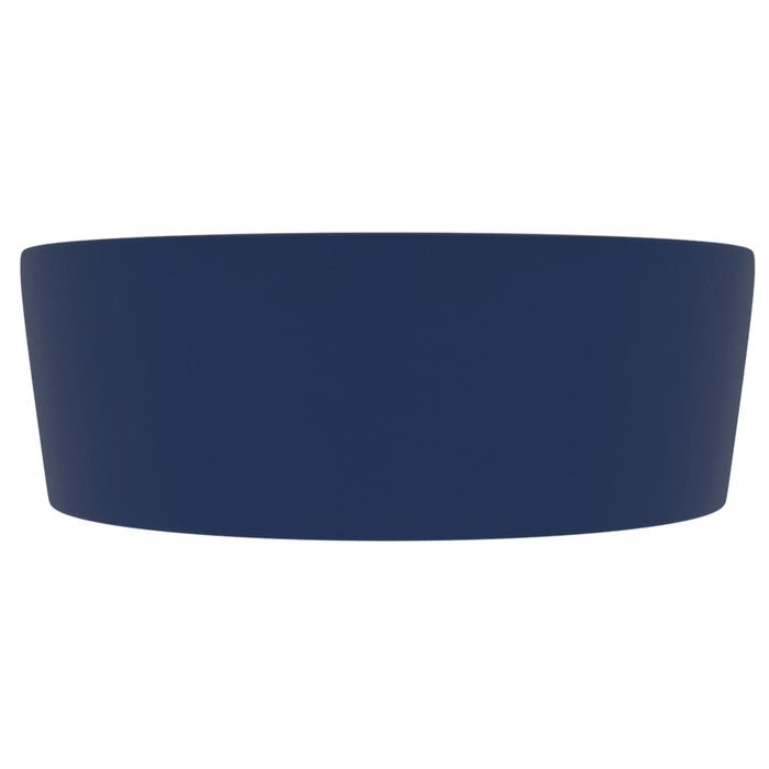 Luxury Wash Basin with Overflow Matt Dark Blue 36x13 cm Ceramic