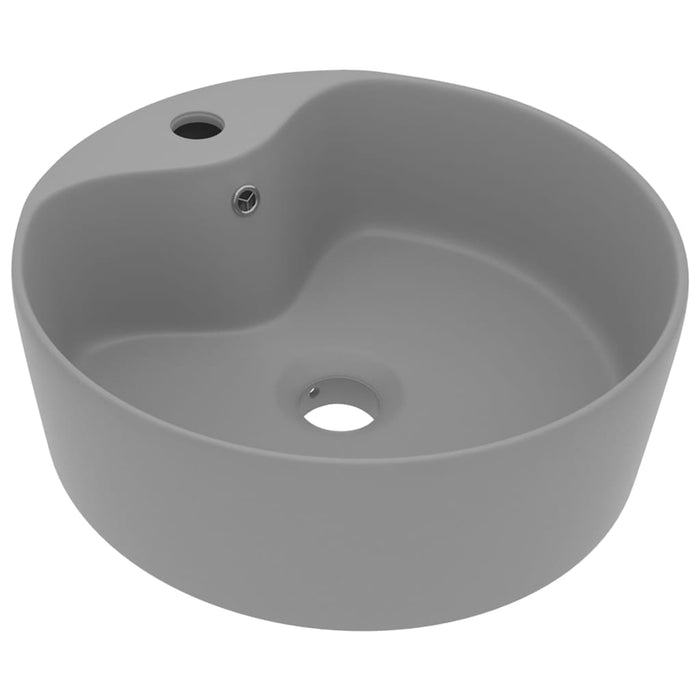 Luxury Wash Basin with Overflow Matt Light Grey 36x13 cm Ceramic