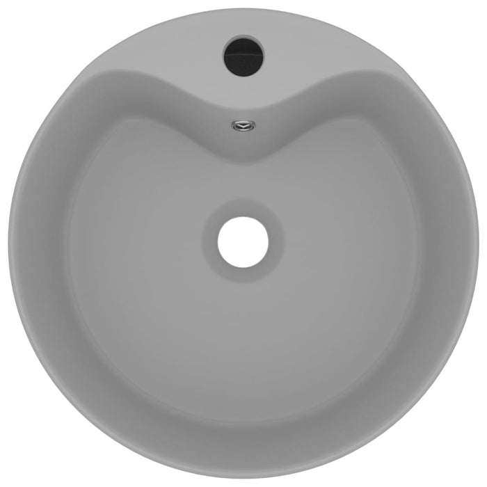 Luxury Wash Basin with Overflow Matt Light Grey 36x13 cm Ceramic