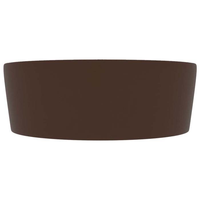 Luxury Wash Basin with Overflow Matt Dark Brown 36x13 cm Ceramic