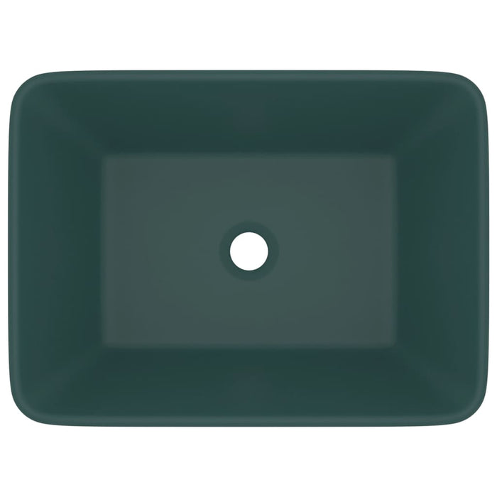 Луксозен умивалник Matt Dark Green 41x30x12 см керамика