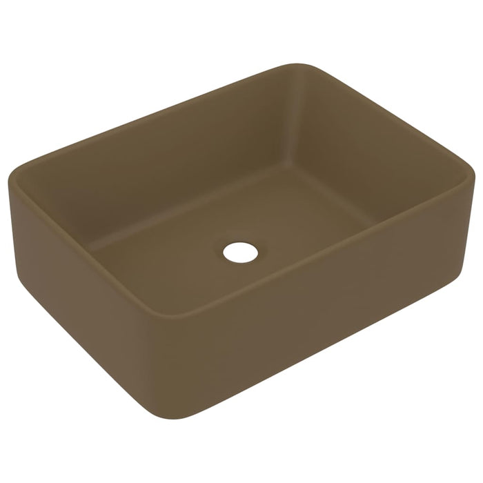 Luxury Wash Basin Matt Cream 41x30x12 cm Ceramic