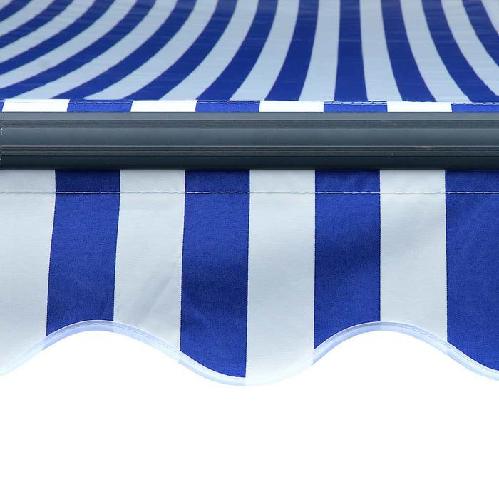 Manual Retractable Awning with LED 300x250 cm Blue and White