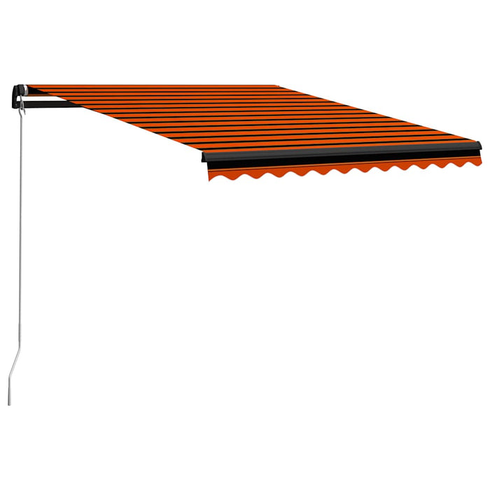 Manual Retractable Awning with LED 300x250 cm Orange and Brown