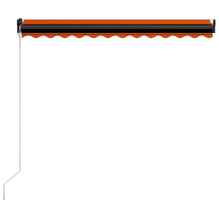 Manual Retractable Awning with LED 300x250 cm Orange and Brown