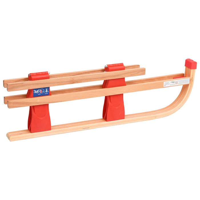 Folding Snow Sledge with Backrest 119 cm Wood