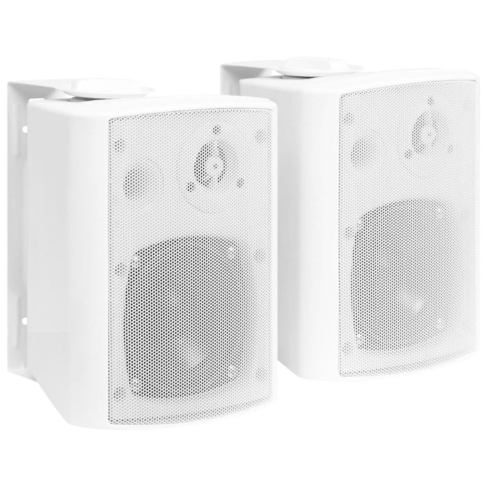 Boxe stereo montate pe perete 2 buc Alb Interior Exterior 80 W