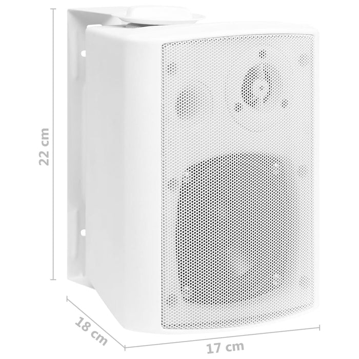 Boxe stereo montate pe perete 2 buc Alb Interior Exterior 80 W