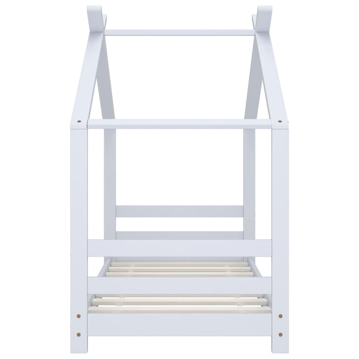 Kids Bed Frame White Solid Pine Wood 70x140 cm