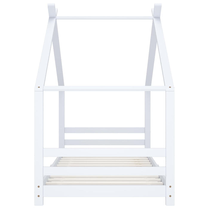 Kids Bed Frame White Solid Pine Wood 90x200 cm