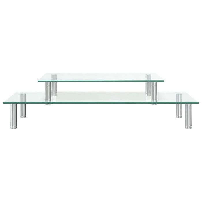 2-Tier Monitor Stand Transparent Glass