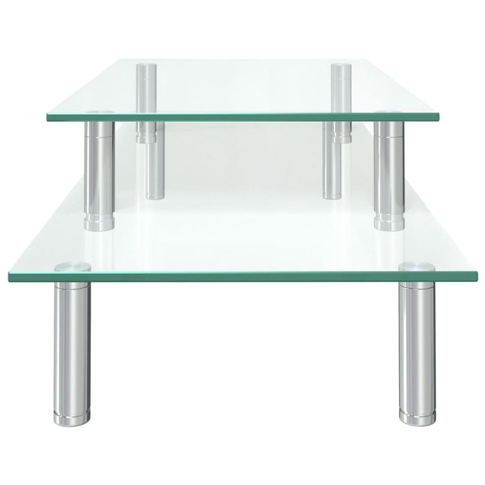 2-Tier Monitor Stand Transparent Glass