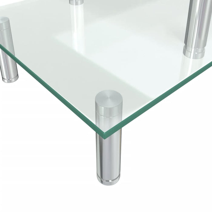 2-Tier Monitor Stand Transparent Glass