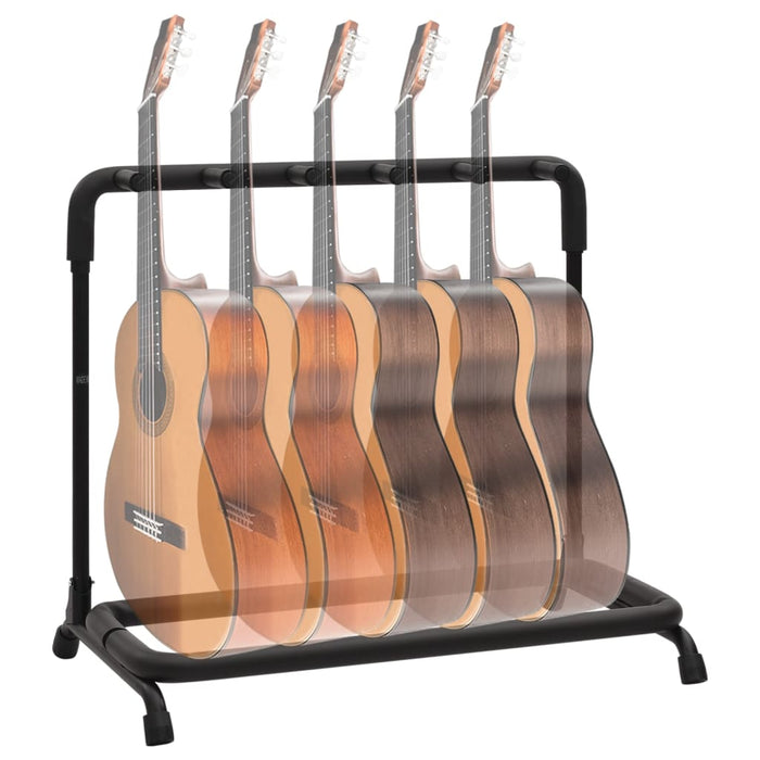 Folding Guitar Stand with 5 Sections Black 74x41x66 cm Steel