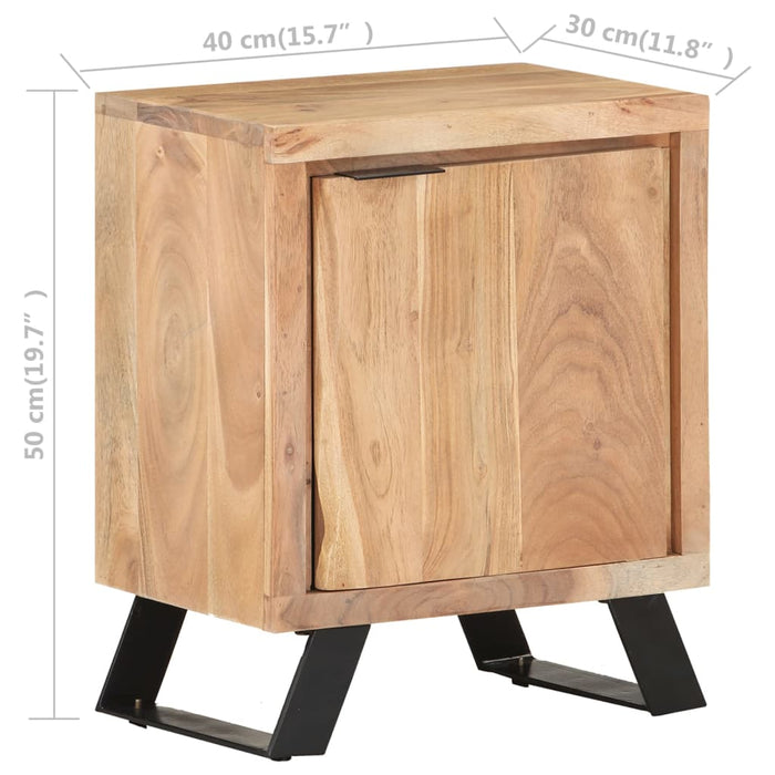 Bedside Cabinet 40x30x50 cm Solid Acacia Wood with Live Edges