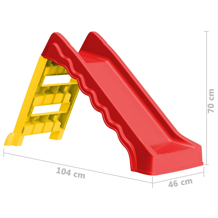 Foldable Slide for Kids Indoor Outdoor Red and Yellow