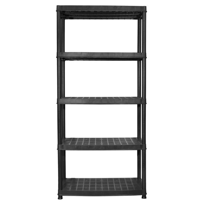 Storage Shelf 5-Tier Black 85x40x185 cm Plastic