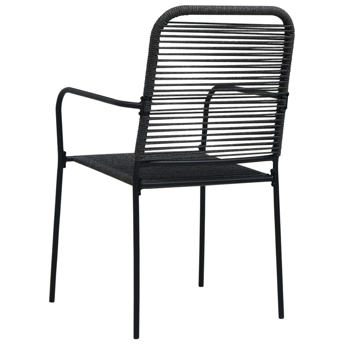 Garden Chairs 4 pcs Cotton Rope and Steel Black