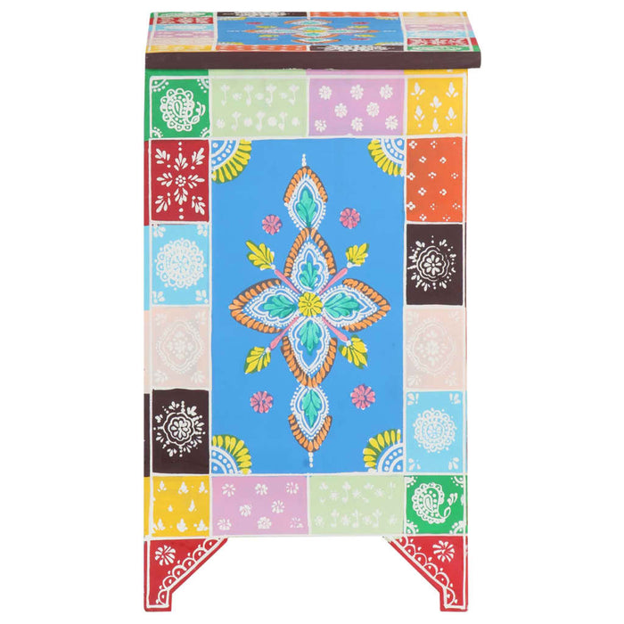 Hand Painted Bedside Cabinet 40x30x50 cm Solid Mango Wood