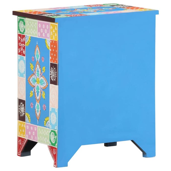 Hand Painted Bedside Cabinet 40x30x50 cm Solid Mango Wood