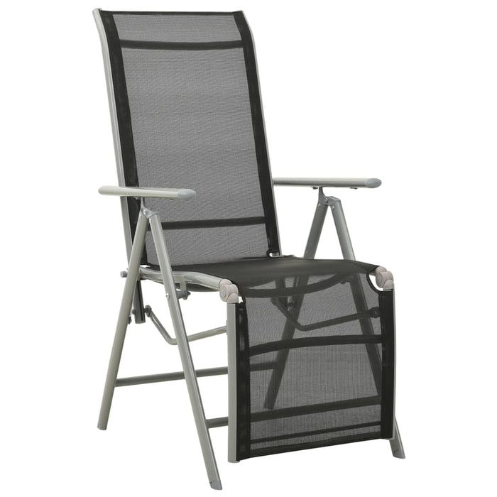 Reclining Garden Chair Textilene and Aluminium Silver