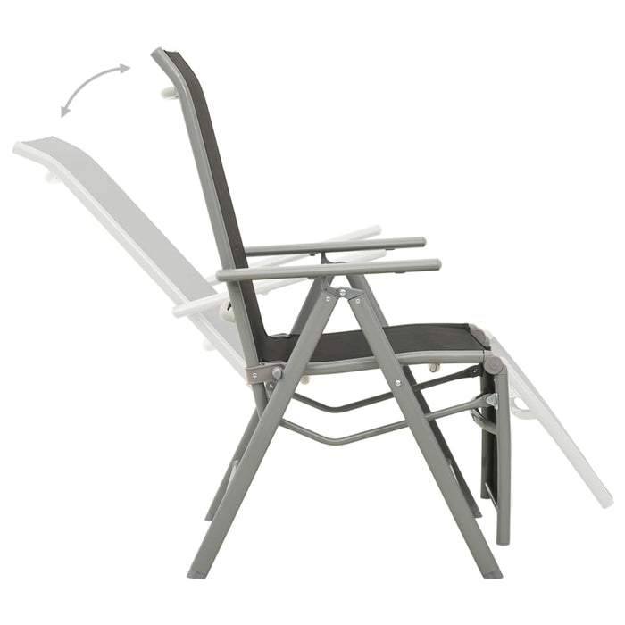 Reclining Garden Chair Textilene and Aluminium Silver